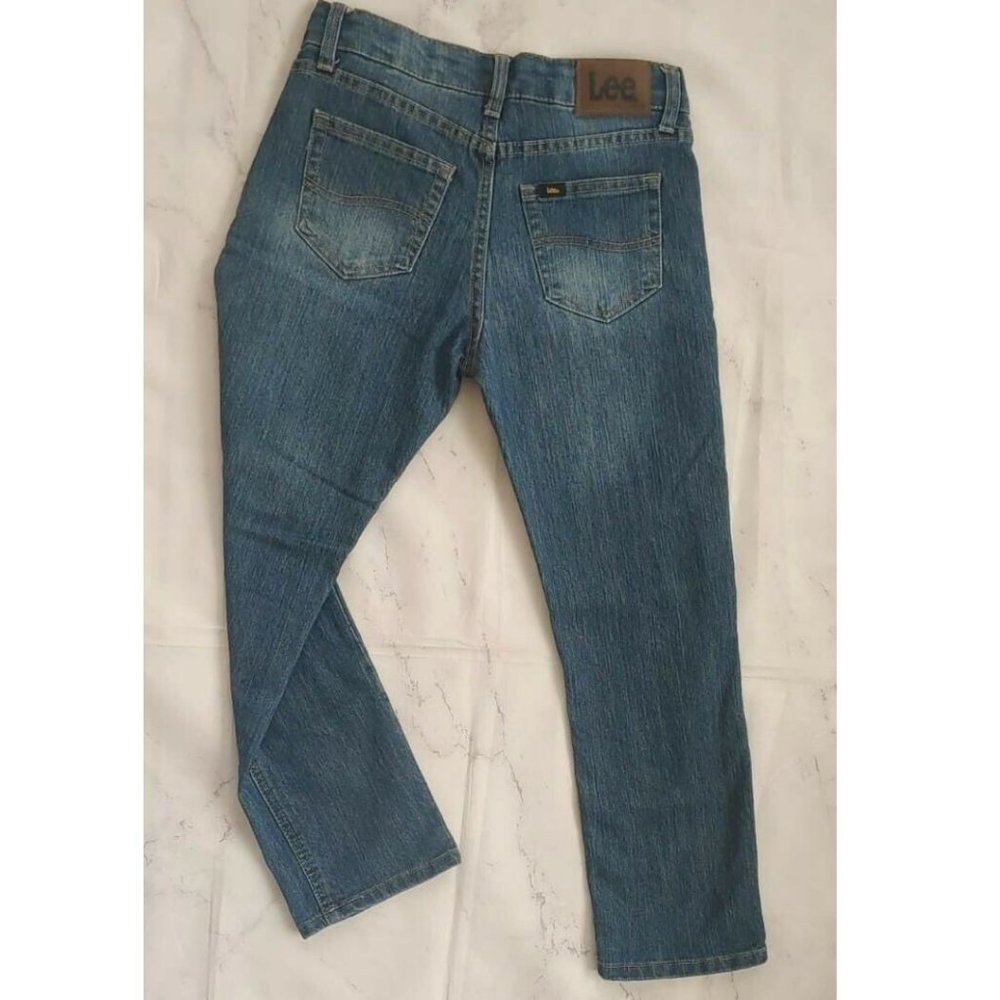 Lee Sz 10 Boy Blue Denim Skinny Fit Straight Jeans